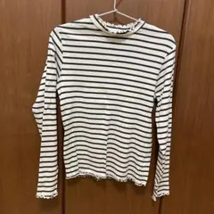 earth music& ecology　ボーダー　リブ　カットソー　Mサイズ