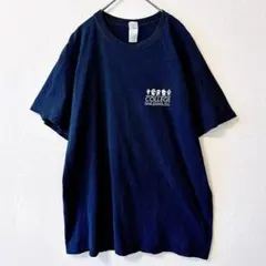 GILDAN ギルダン　カレッジロゴ Tシャツ L〜XL相当　ブラック　海外古着