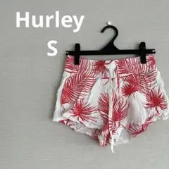 Hurley 赤い葉柄 ショートパンツ S