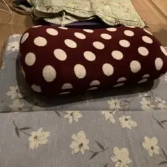 赤と白の水玉模様クッションカバー