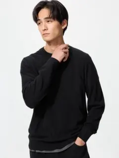 UNIQLO　カシミヤクルーネックセーター　Mサイズ　09 ブラック
