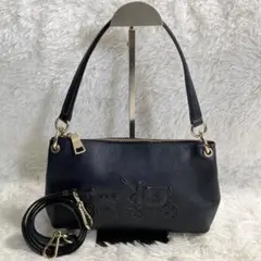 未使用級　コーチ　ショルダーバッグ　チャーリー　馬車ロゴ　エンボス加工