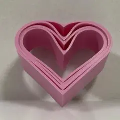 【未使用】ハート型 シリコンモールド 3サイズセット ピンク 箱付き
