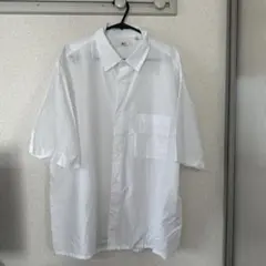 ユニクロ　ホワイト 半袖シャツ Lサイズ ポケット付き
