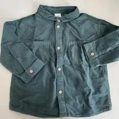 新品タグ付き H&M コーデュロイシャツ 9-12ヶ月 グリーン