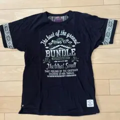カジュアルTシャツ 黒 プリント入り