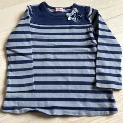 miki house ストライプ リボン Tシャツ 90