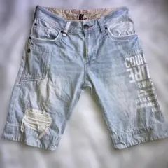 Counter Culture ダメージ加工デニムハーフパンツ M 約79cm