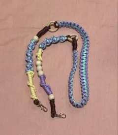 スマホショルダーストラップ　水色　ミント　紫　ラベンダー　パラコード　ブラウン