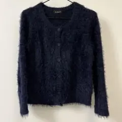 シャギーふわふわ ネイビー 長袖カーディガン