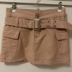 【新品】✳︎最終値下げ✴︎ ポケット付きカーゴデニムミニスカート ピンク スカパン