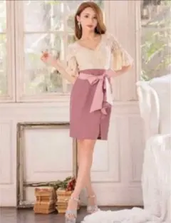 【みずき様専用】JEWELS レーストップ・タイトスカートキャバドレス L