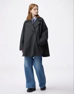 GU コージーメルトンケープコートZ+E DARK GRAY Mサイズ