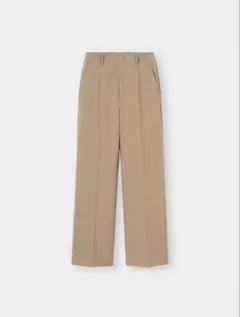 GU センタープレス ストレートスラックス ベージュ