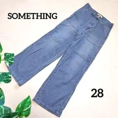 サムシング エドウィン クール ハイウエストワイドデニムパンツ ジーンズ M