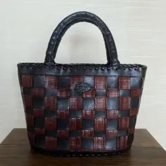 イビザ　IBIZA ハンドバッグ　編み込み　本革