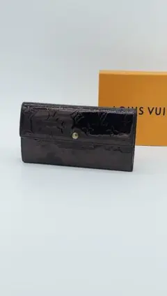 Louis Vuitton ブラックエナメルリカラー長財布のサムネイル
