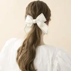 アレクサンドルドゥパリ リボンバレッタ アイボリー