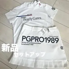 新品★46,200円 パーリーゲイツ 上下２枚セット モックネック＆スカート白S