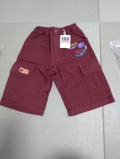 【新品未使用】ミキハウス　半ズボン １２０サイズ バーガンディ