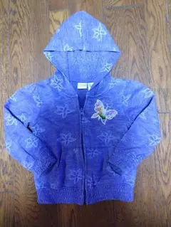 ディズニー 5y 110 紫 パープル パーカー