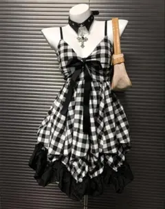 チェック柄ノースリーブワンピース　jsk