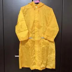 イエロー 防水加工 キッズレインコート 130cm