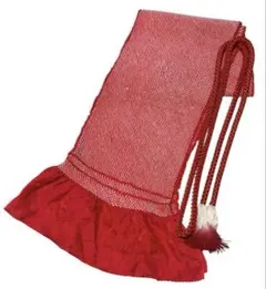 51 帯揚げ＆帯締めセット　赤　絹