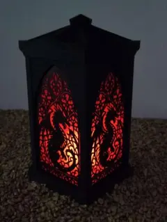 ゴシック・ドラゴン ステンドグラス卓上LEDランタン