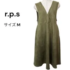 r.p.s（M）ノースリーブ Vネック フレアワンピース カーキ