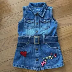 Disney ミニーデニム デニムワンピース ジャンバースカート 95cm