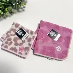 マリークワントMARY QUANTタオルハンカチ ハンカチ 2枚セット ピンク系