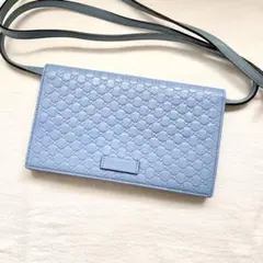 GUCCI グッチ　マイクロシマ　ショルダーウォレット　長財布　1222-①