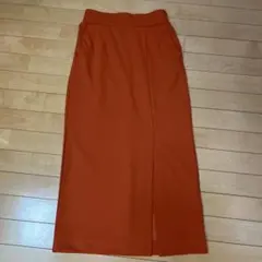 グローバルワーク　前スリットロングスカート　オレンジ　Mサイズ