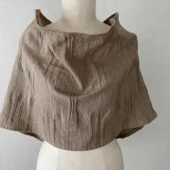 ハンドメイド　スヌード　茶系　コットン生地変わり織