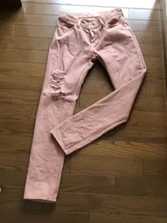 くすみピンクUngrid ダメージデニム 25