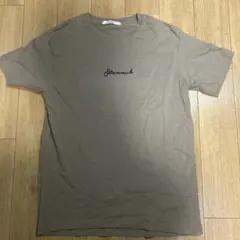 ロゴ刺繍 Tシャツ ブラウン