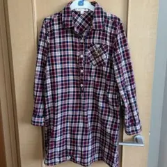 マザウェイズ　シャツワンピ　チュニック 長袖　チェック柄　　150