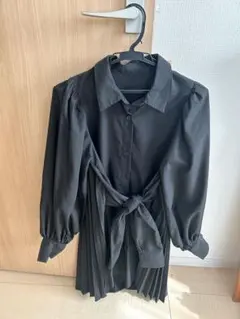 ブラック シャツワンピース 長袖