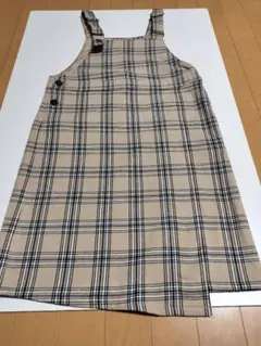 GU ジーユー チェック柄ジャンバースカート 160cm