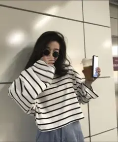 ストライプ 長袖Tシャツ Mサイズ