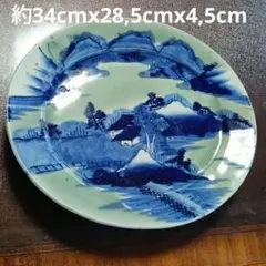 古伊万里 白磁大皿 江戸時代中期 白磁青い山水画大皿 - メルカリ