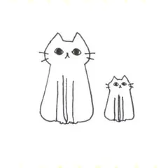 【1095】【白猫の絵】オリジナル手描きアナログイラスト原画　自作創作アート作品