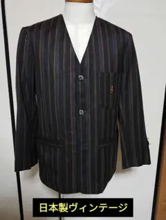 日本製ヴィンテージ　ノーカラージャケット　M(実質Ｓ)