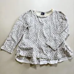 petit main/花柄長袖カットソー(110)