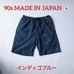 90s BLUE WAY インディゴブルー ショートハーフパンツ 日本製ショーツのサムネイル