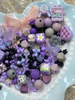 パープル系ビーズセット チビビーズ入り