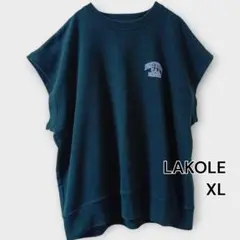 LAKOLE ノースリーブスウェット／ダークグリーン／オーバーサイズ
