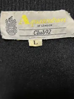 Aquascutum Club392 ブラック Vネックセーター L カシミヤ