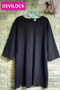 黒ワンピース 160 devirock スカラップ ワンピース